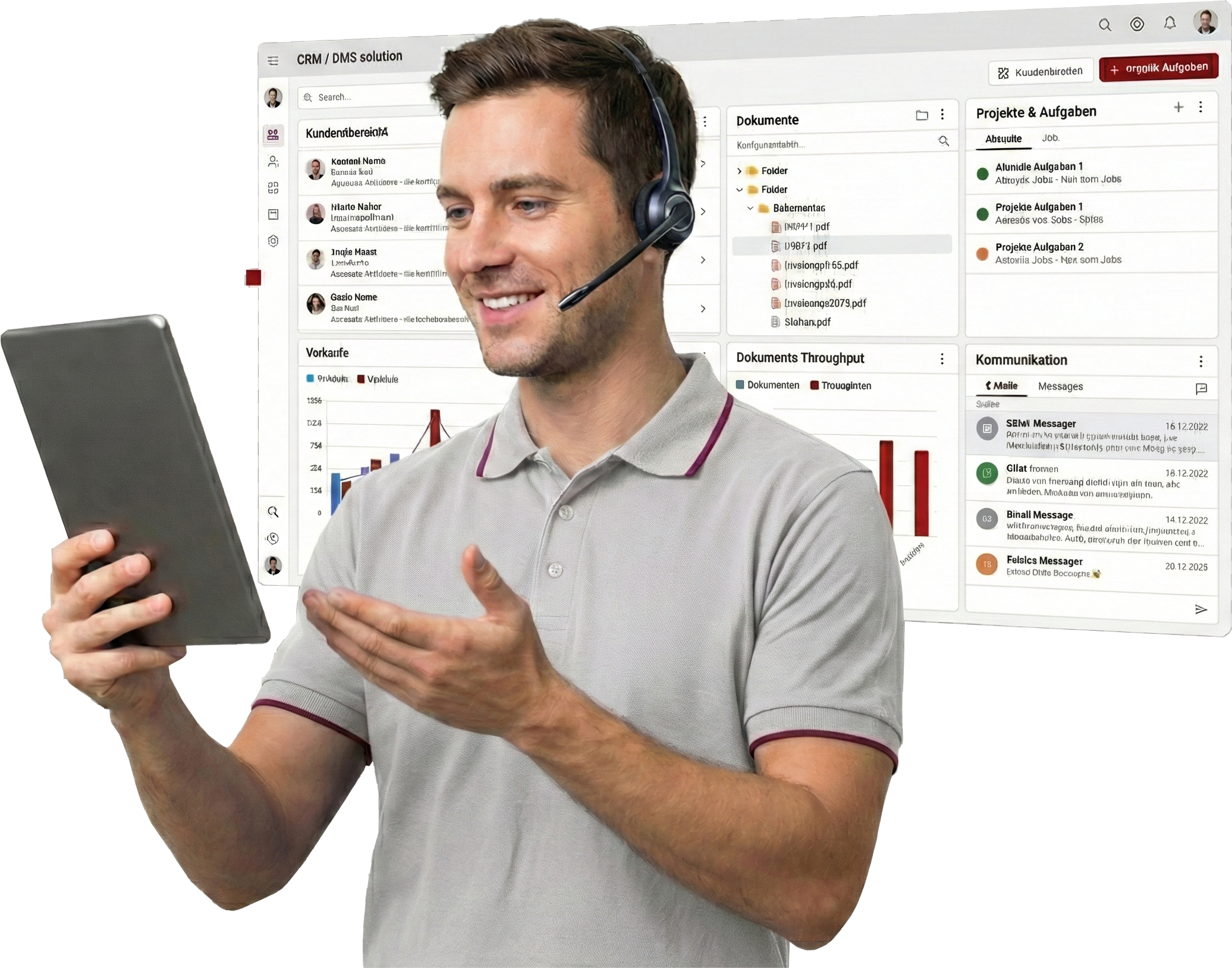 CRM-Dashboard für strukturierte Kunden- und Dokumentenprozesse