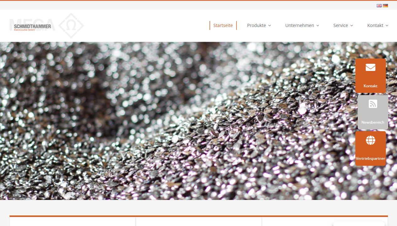 Schmidthammer Elektrokohle Website Screenshot Website von Schmidthammer Elektrokohle GmbH MEGA