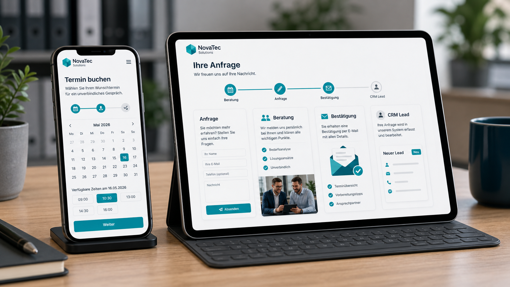 Leadgenerierung und Terminbuchung auf Unternehmenswebsites
